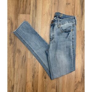 Seven7 Skinny Jeans Womens Size 4 Medium Wash Raw Hem Stretch Denim